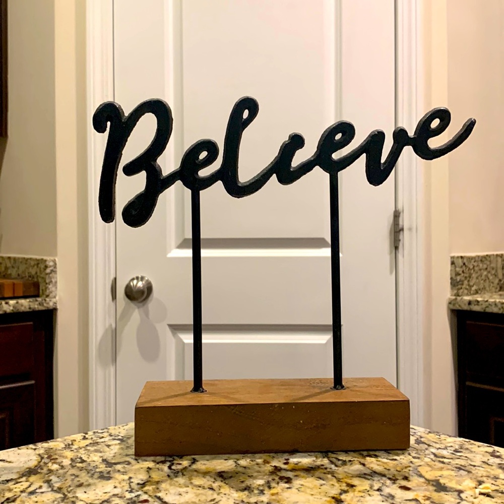Rustic ‘Believe’ Tabletop Decor